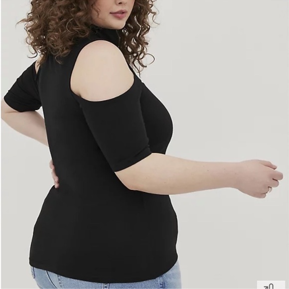 Torrid LoveSick Cold Shoulder Mock Neck Tee - Picture 4 of 14